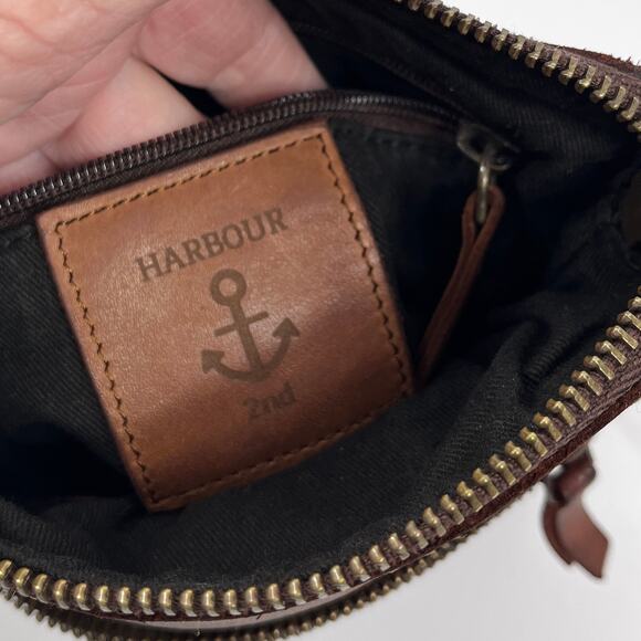 Harbour 2nd Taliza Crossbody Leather Bag Cognac Brown Rustic Washed Cowhide Boho - Picture 11 of 12